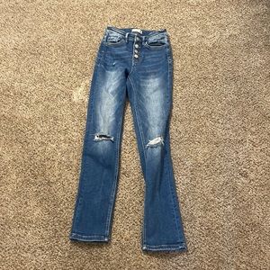 dark blue Altard State jeans barley worn